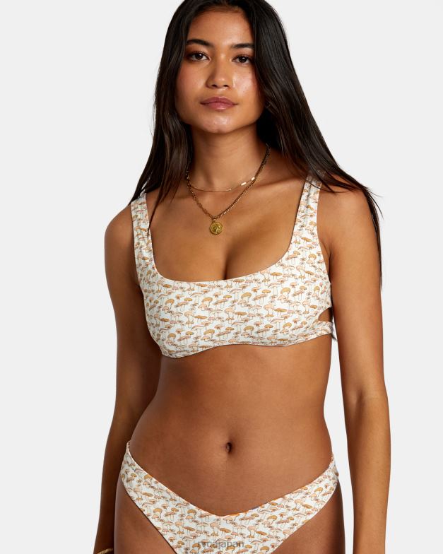 泳ぐ TP8J1164 タンジェリン RVCA 女性 マイクロマジックリバーシブルブラビキニトップ