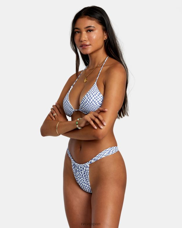 泳ぐ TP8J1167 海岸 RVCA 女性 スワーブチェック トライアングルビキニトップ