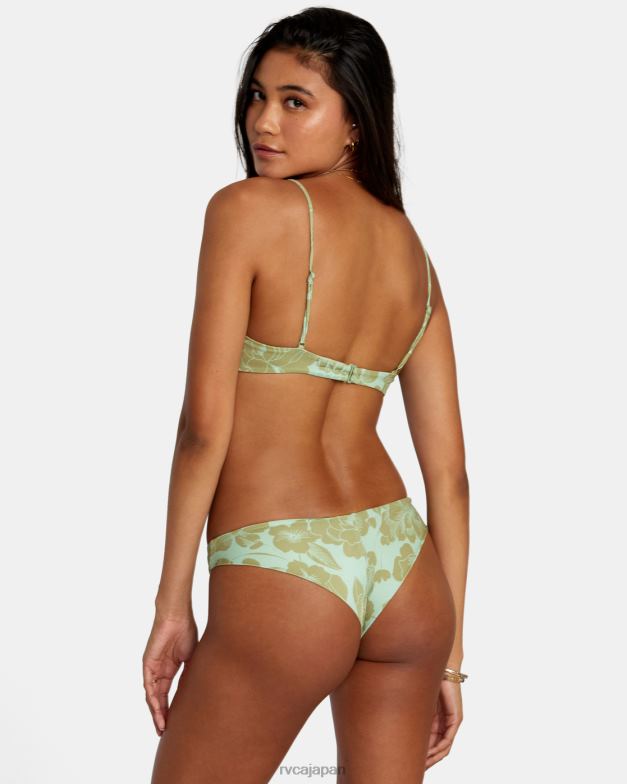 泳ぐ TP8J1171 海の泡 RVCA 女性 細い線がきらめく生意気なビキニボトム