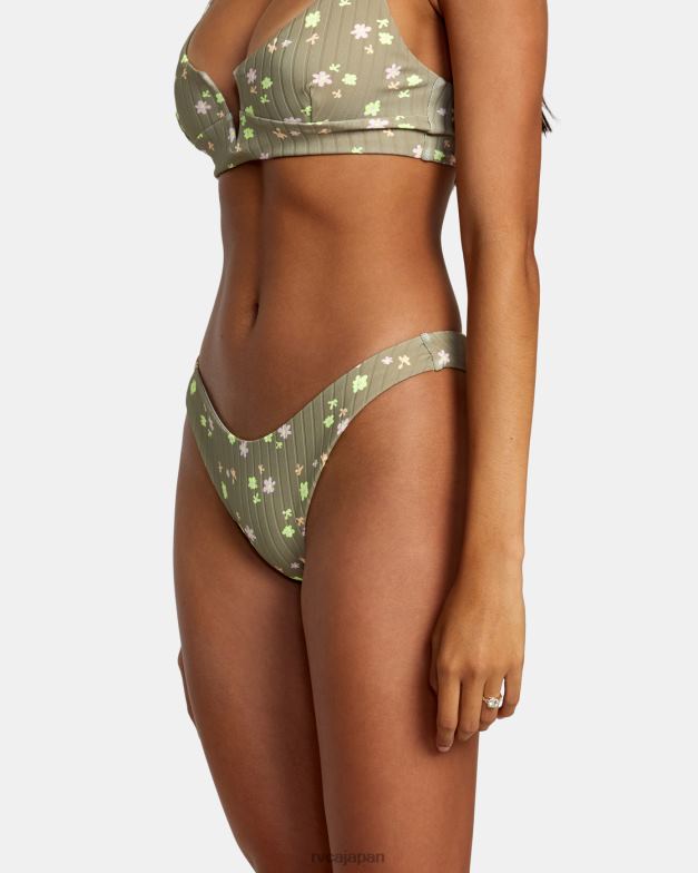 泳ぐ TP8J1178 アロエ RVCA 女性 デコパージュ ハイレグ ビキニ ボトムス