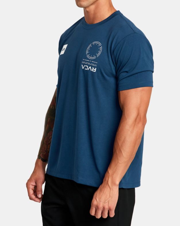 衣類 TP8J117 アーミーブルー RVCA 男性 VAマークTシャツ