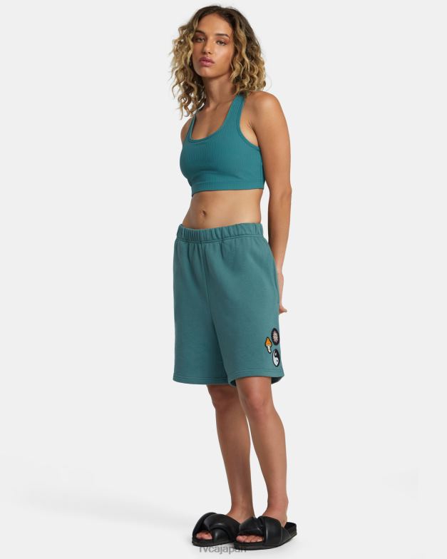 衣類 TP8J1180 ティール RVCA 女性 ローズ・マチャド スポーツブラ