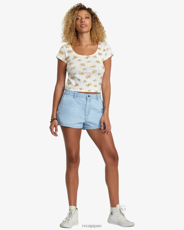 衣類 TP8J1185 ライトヴィンテージウォッシュ RVCA 女性 週末のデニムショートパンツ