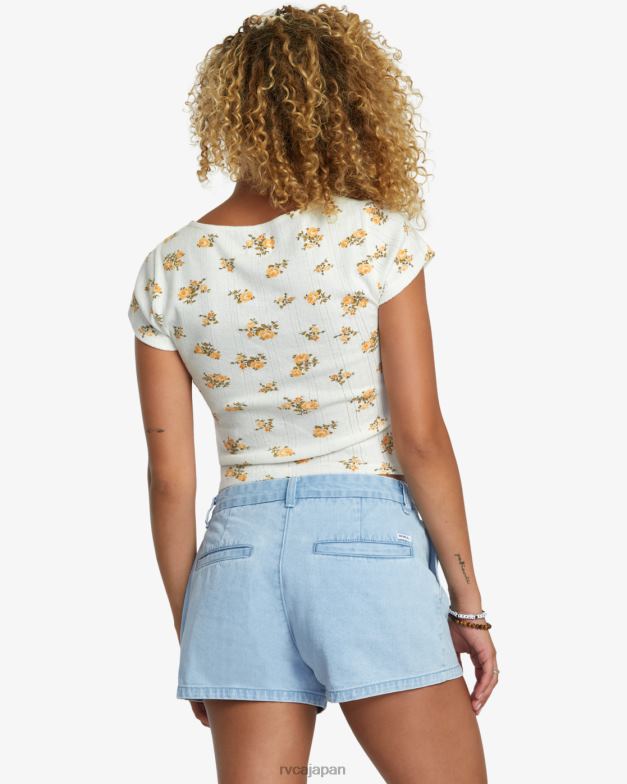衣類 TP8J1185 ライトヴィンテージウォッシュ RVCA 女性 週末のデニムショートパンツ