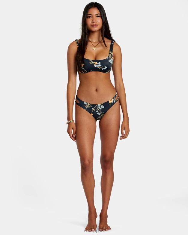 泳ぐ TP8J1202 黒 RVCA 女性 ブルームカットアウト生意気なビキニボトムス