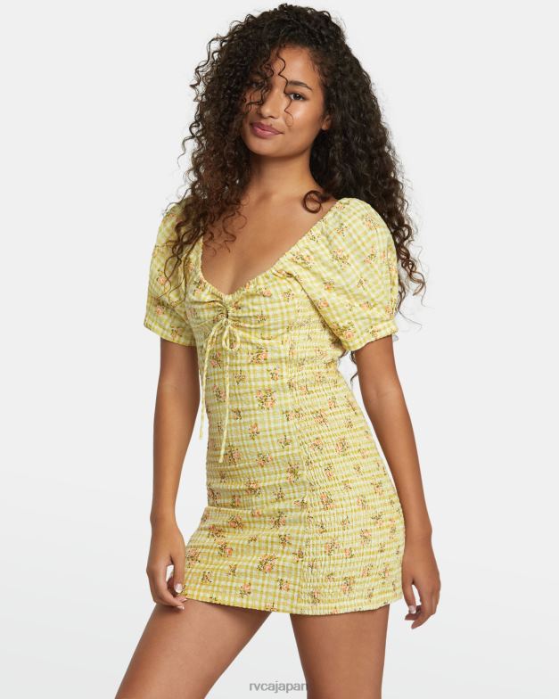 衣類 TP8J1210 ゴールデン RVCA 女性 グレーテルリネンドレス