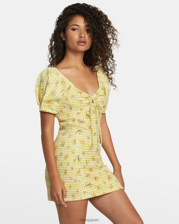 衣類 TP8J1210 ゴールデン RVCA 女性 グレーテルリネンドレス