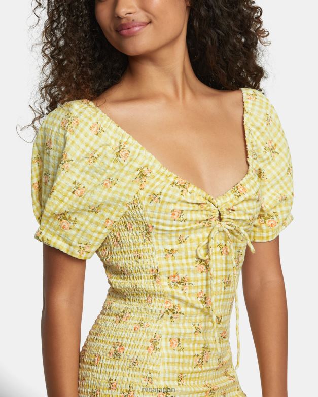 衣類 TP8J1210 ゴールデン RVCA 女性 グレーテルリネンドレス