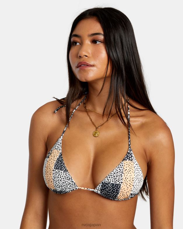 泳ぐ TP8J1216 マルチ RVCA 女性 パッチワークトライアングルビキニトップ