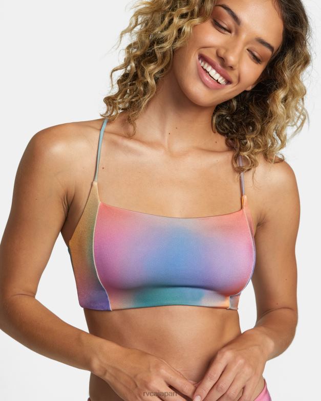 泳ぐ TP8J1221 マルチ RVCA 女性 サンセット ローズ マチャド クロスバック ビキニ トップ