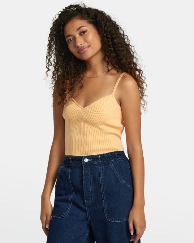 衣類 TP8J1235 メロン RVCA 女性 シルエットニットタンク