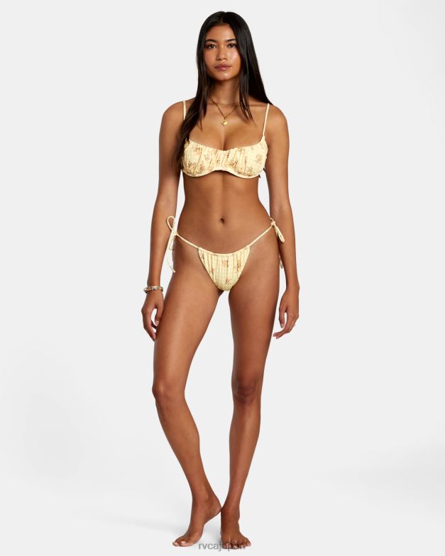 泳ぐ TP8J1241 ゴールデン RVCA 女性 コテージ ワイドリブブラレットビキニトップ