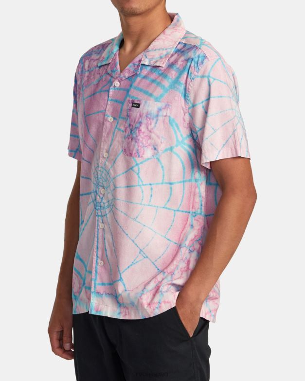 衣類 TP8J124 ピンク RVCA 男性 コリン・サシンガム半袖シャツ