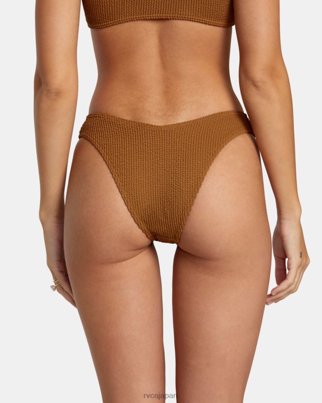 泳ぐ TP8J1252 シエナ RVCA 女性 溝テクスチャーハイレグビキニボトムス
