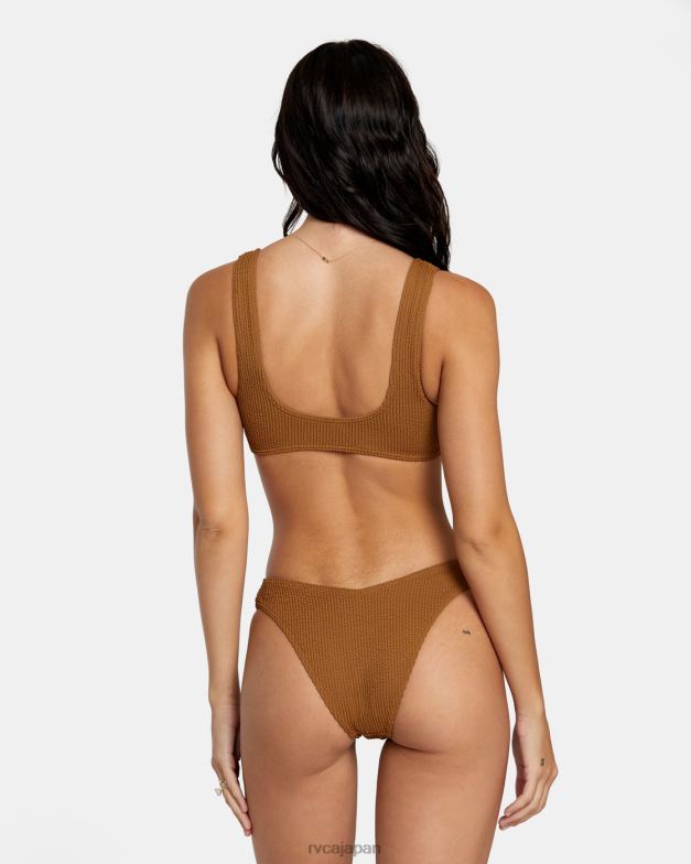 泳ぐ TP8J1254 シエナ RVCA 女性 溝テクスチャーブラレットビキニトップ
