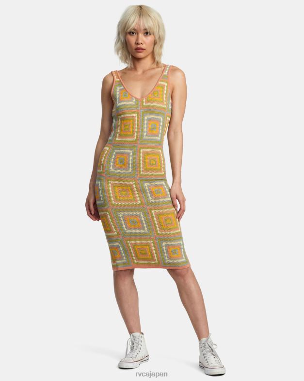 衣類 TP8J1260 グアバ RVCA 女性 スクエアかぎ針編みドレス