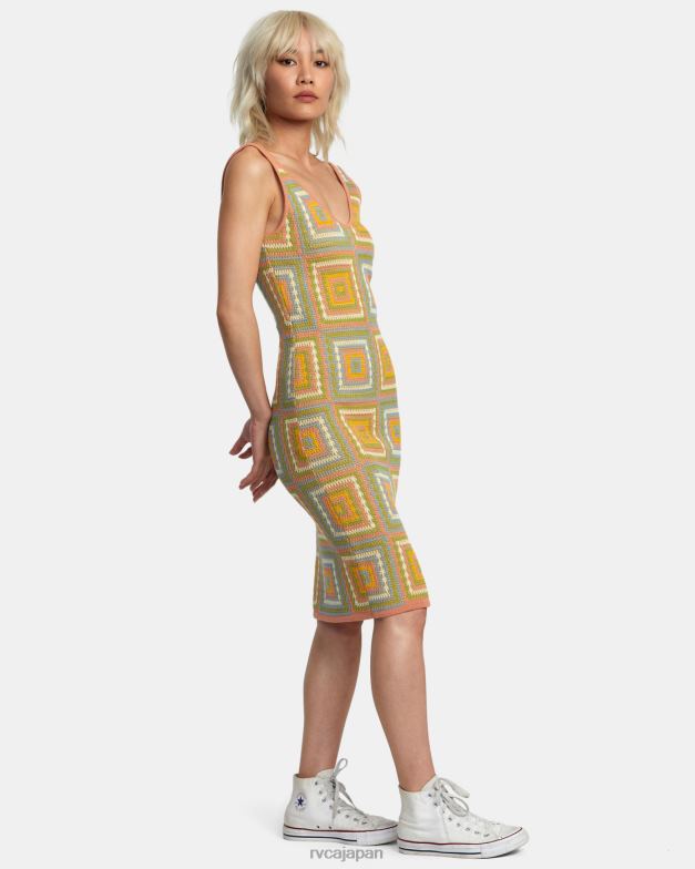 衣類 TP8J1260 グアバ RVCA 女性 スクエアかぎ針編みドレス
