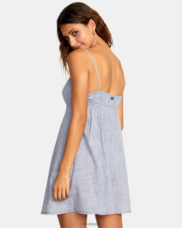 衣類 TP8J1269 ブルーグレー RVCA 女性 千鳥格子 オーバータイム ミニサンドレス