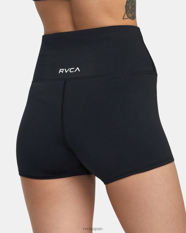 衣類 TP8J1278 黒 RVCA 女性 背の低いトレーニングショーツ