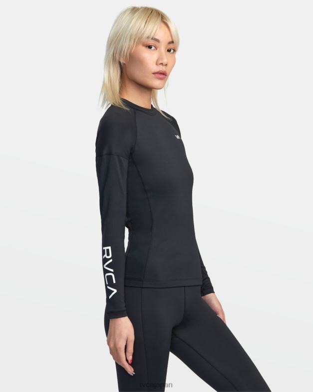 衣類 TP8J1285 黒 RVCA 女性 VAスポーツ長袖コンプレッショントップ