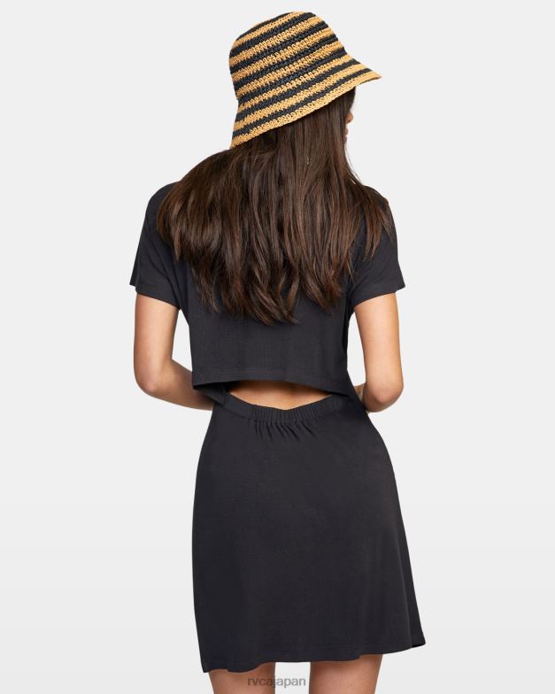 衣類 TP8J1295 黒 RVCA 女性 サマークラッシュシャツドレス