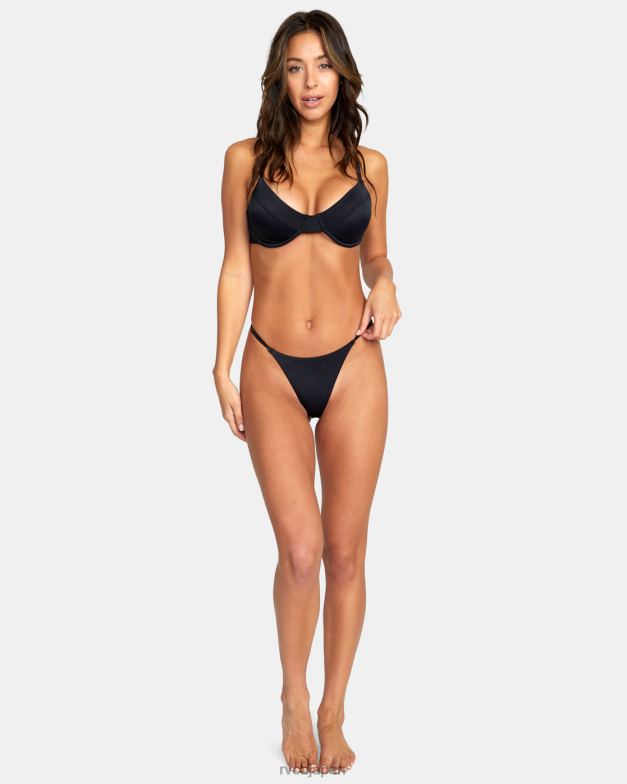 泳ぐ TP8J1302 黒 RVCA 女性 しっかりとした超露出度の高いビキニボトムス