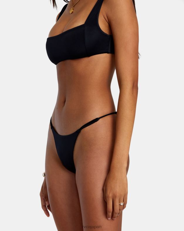 泳ぐ TP8J1302 黒 RVCA 女性 しっかりとした超露出度の高いビキニボトムス