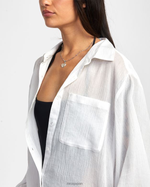 衣類 TP8J1303 白いささやき声 RVCA 女性 シャツドレスをください