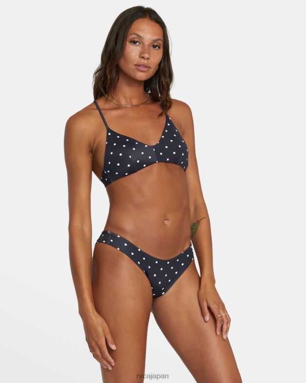 泳ぐ TP8J1310 黒、白 RVCA 女性 ローライズ生意気なヒップスタービキニボトム