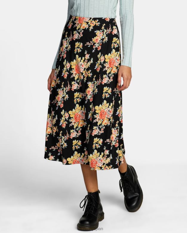 衣類 TP8J1316 本当の黒 RVCA 女性 スターダストミディスカート