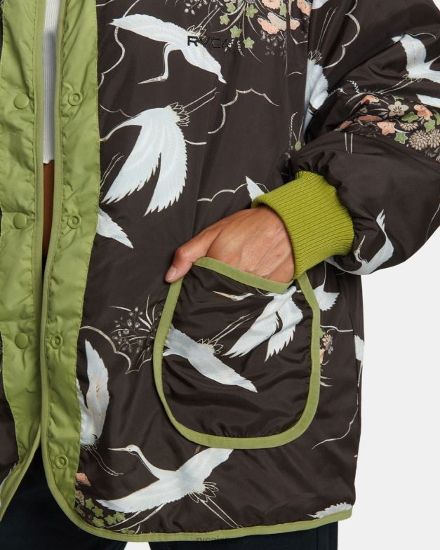 衣類 TP8J1317 シダ RVCA 女性 ディアーリバーシブルオーバーサイズジャケット