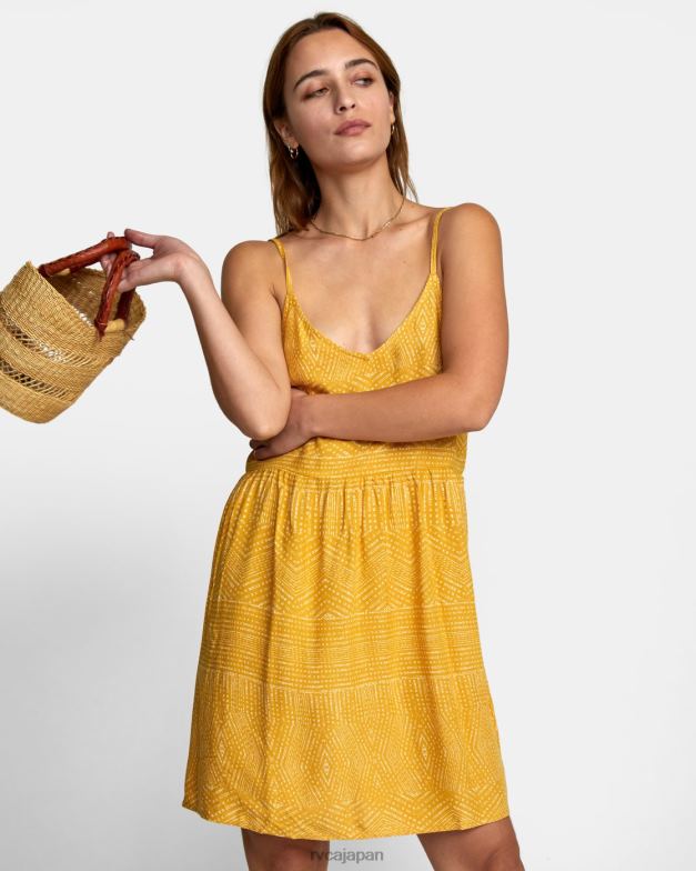 衣類 TP8J1327 見掛け倒し RVCA 女性 ノーランプリントドレス