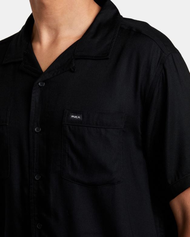 衣類 TP8J132 黒 RVCA 男性 ネオンドラゴンクラブ半袖シャツ