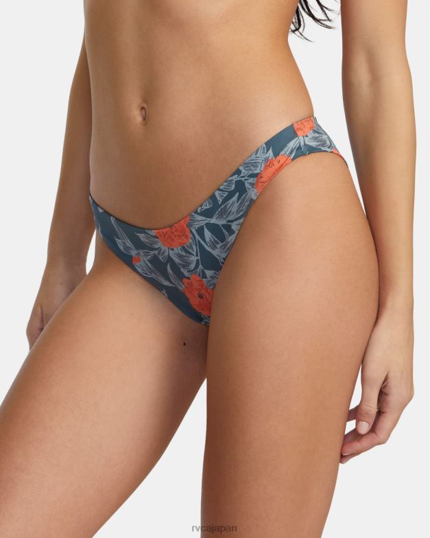 泳ぐ TP8J1330 嵐の青 RVCA 女性 ローライズ生意気なヒップスタービキニボトム