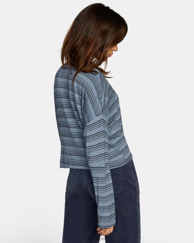 衣類 TP8J1340 ブルースレート RVCA 女性 カウントダウンⅡ長袖ニットトップス