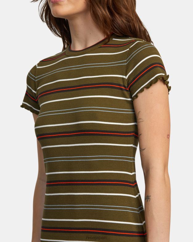 衣類 TP8J1341 ダークオリーブ RVCA 女性 ローバー リブニットドレス
