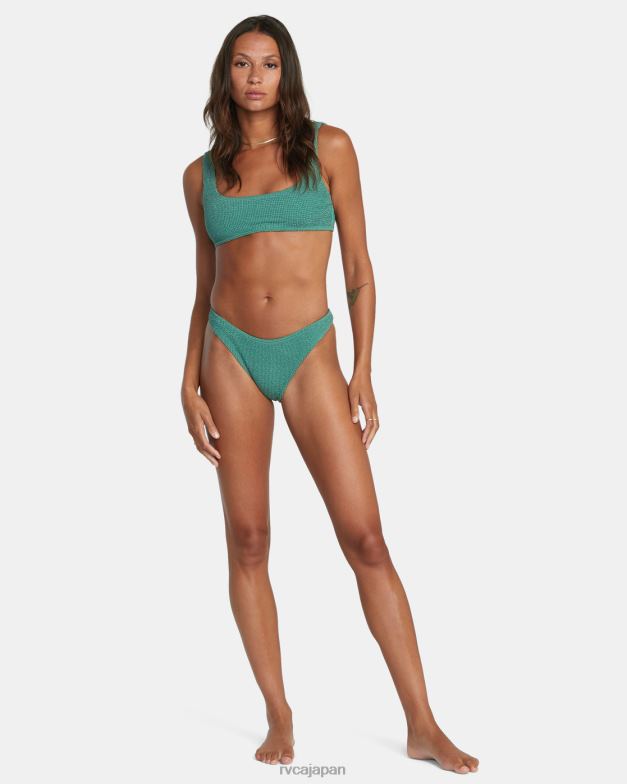 泳ぐ TP8J1348 くすんだ緑 RVCA 女性 グルーヴフレンチビキニボトムス