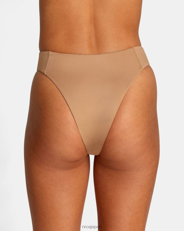 泳ぐ TP8J1349 木材 RVCA 女性 しっかりとしたハイライズ生意気なビキニボトムス