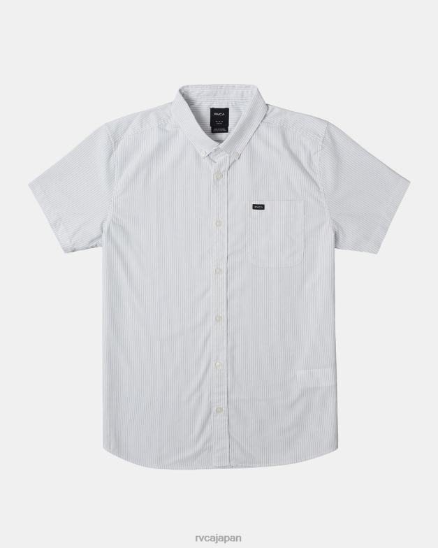 衣類 TP8J134 白 RVCA 男性 それはマイクロストライプ半袖シャツです