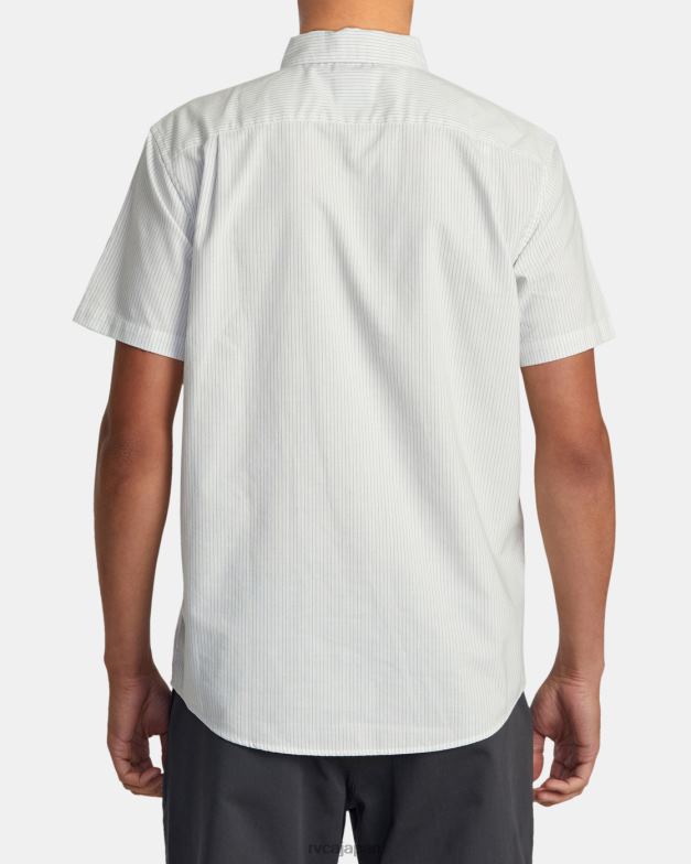 衣類 TP8J134 白 RVCA 男性 それはマイクロストライプ半袖シャツです