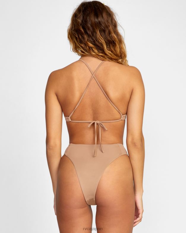 泳ぐ TP8J1355 木材 RVCA 女性 ソリッドクロスバックビキニトップ
