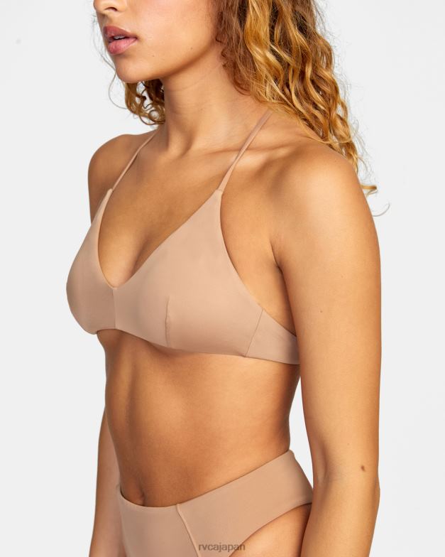 泳ぐ TP8J1355 木材 RVCA 女性 ソリッドクロスバックビキニトップ