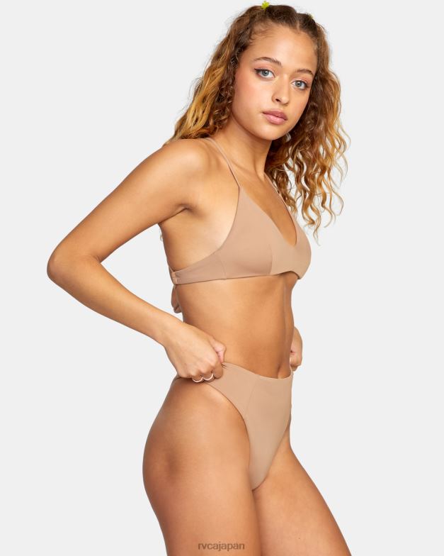 泳ぐ TP8J1355 木材 RVCA 女性 ソリッドクロスバックビキニトップ