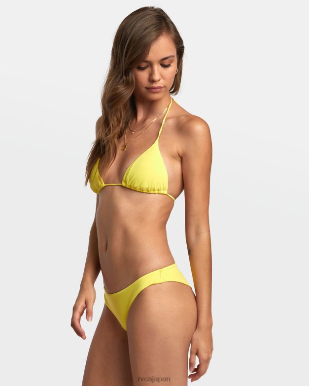 泳ぐ TP8J1358 グアバ RVCA 女性 ソリッドホルタートライアングルビキニトップ