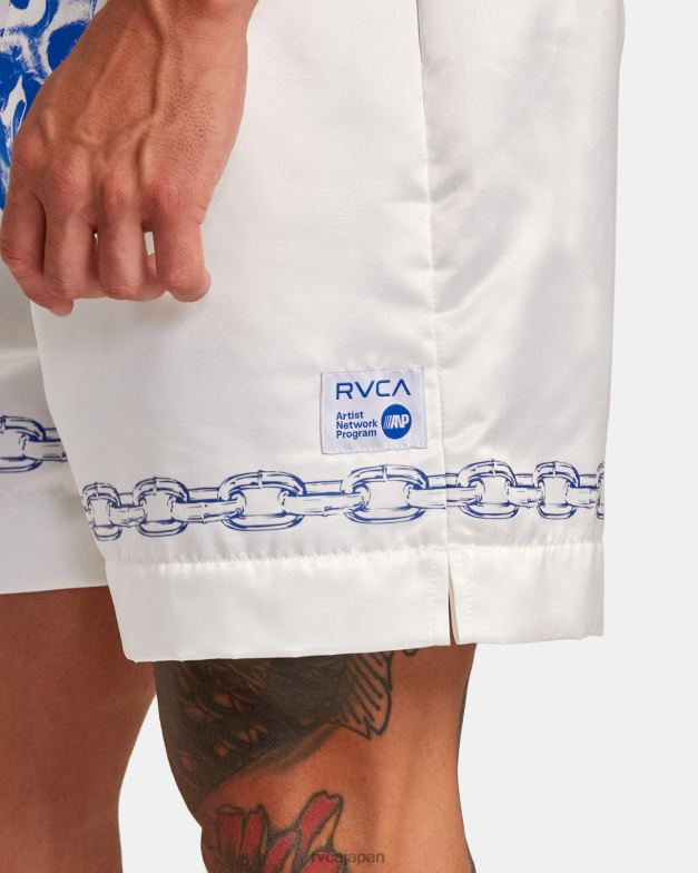 衣類 TP8J135 オフホワイト RVCA 男性 エバーラスト × ベンジャミン ジャンジャン ボクシング ショーツ