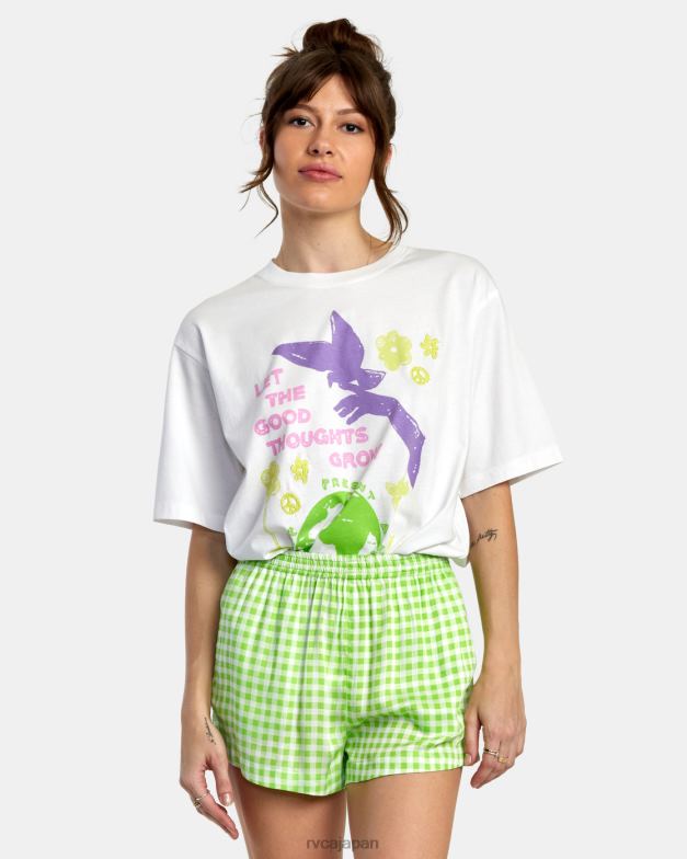 衣類 TP8J1363 グリーンフラッシュ RVCA 女性 ソーヤーウーブンショーツ