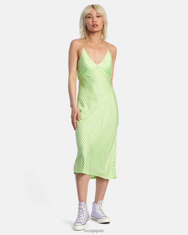 衣類 TP8J1364 グリーンフラッシュ RVCA 女性 ああ、主よ、ミディドレス