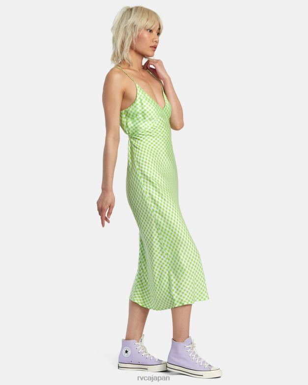 衣類 TP8J1364 グリーンフラッシュ RVCA 女性 ああ、主よ、ミディドレス