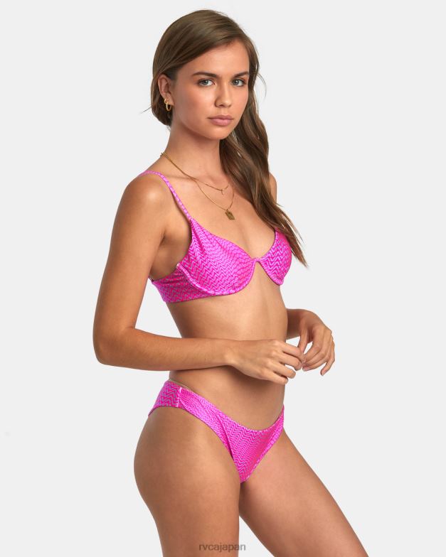 泳ぐ TP8J1377 蛍光ピンク RVCA 女性 波長生意気なビキニボトムス