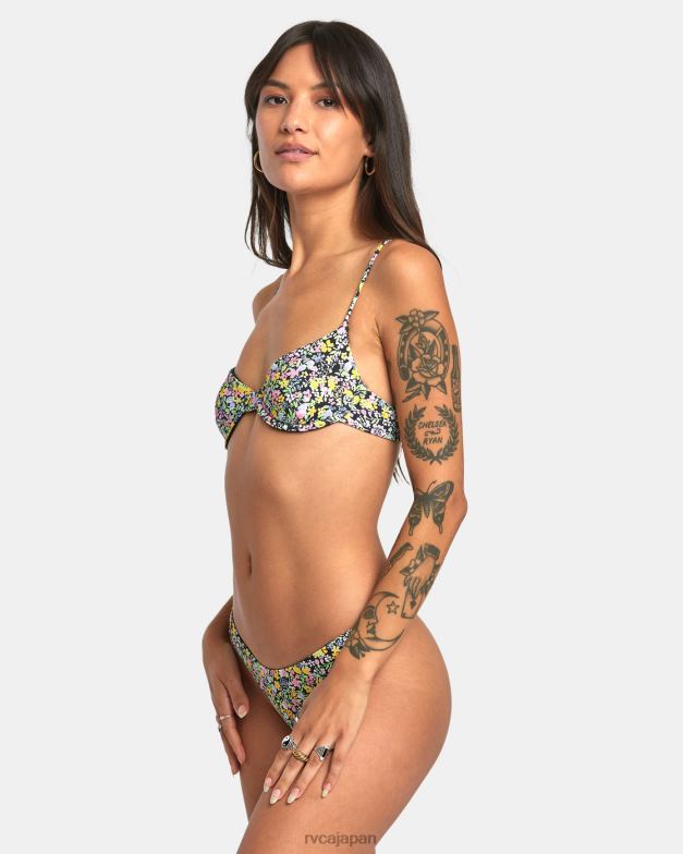 泳ぐ TP8J1378 マルチ RVCA 女性 フラワーフィールドの超露出度の高いビキニボトムス